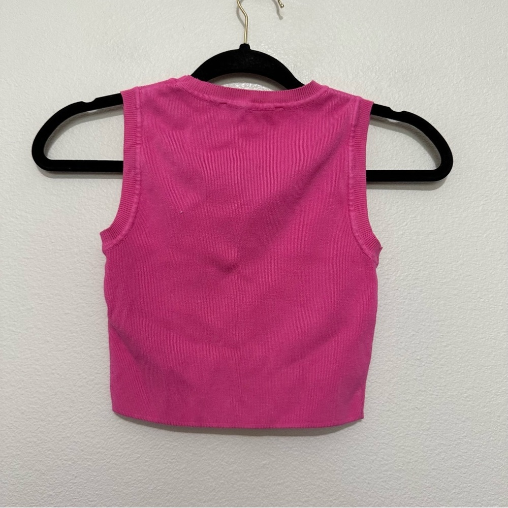 Zara Pink Ribbed Tank Top - Picture 4 of 4